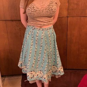 Roxy Skirt Lt Blue Floral w/ Sequins & Tulle